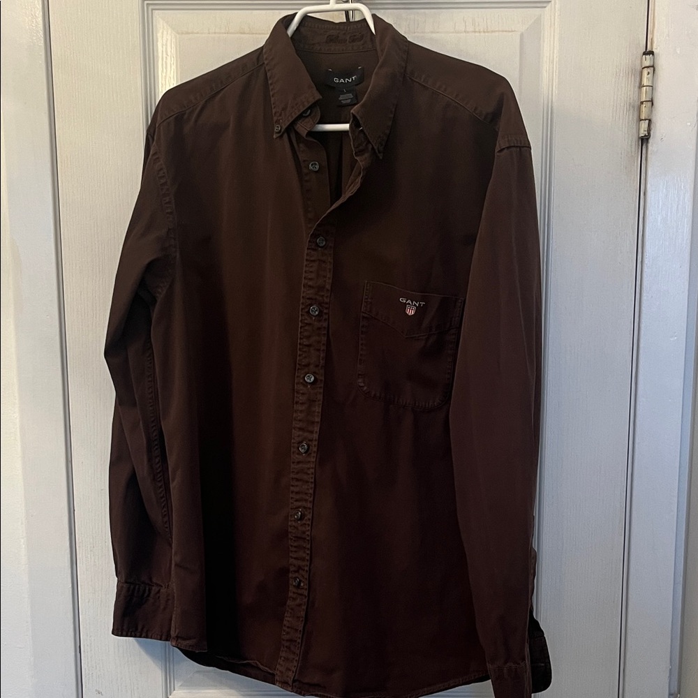 GANT Men's Dark Brown Casual Shirt